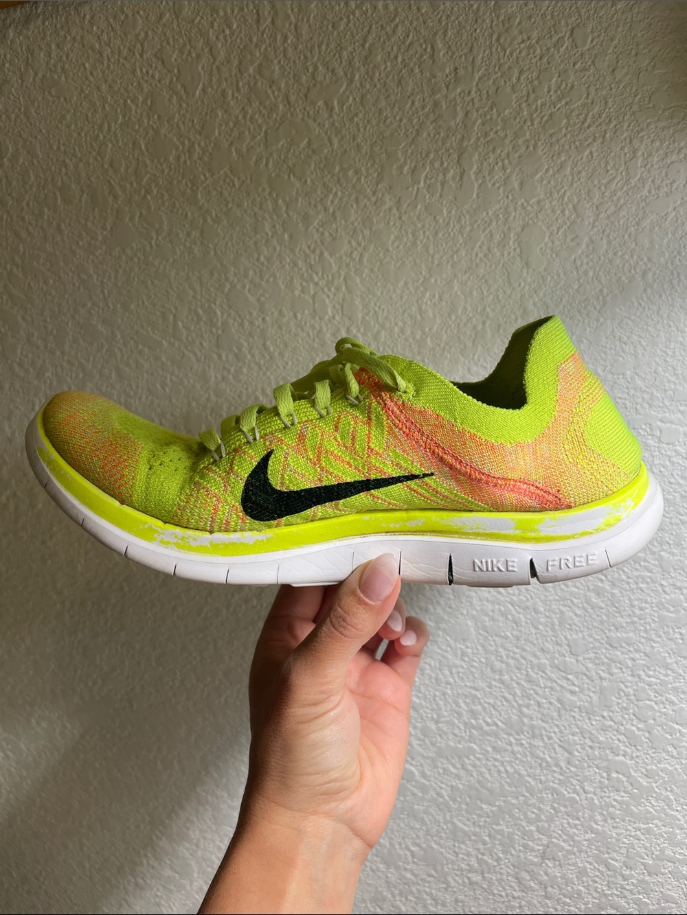 Nike Neon Yellow/Green Flyknit Free 4.0 Running Shoes